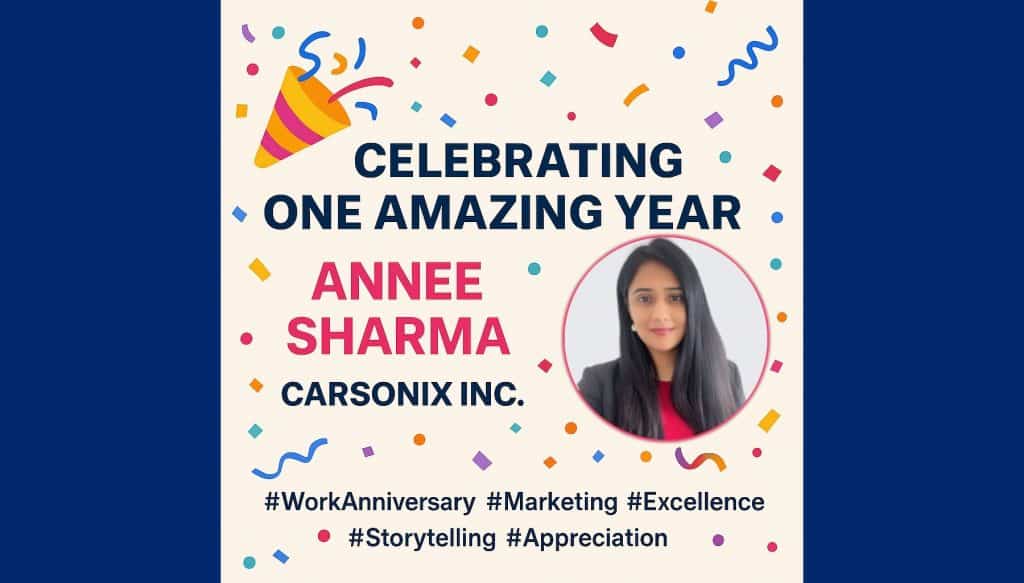 Annee Sharma 1 Year Work Anniversary