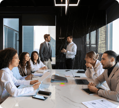 Business team meeting in a modern boardroom