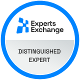 Experts Exchange Distinguished Expert award badge
