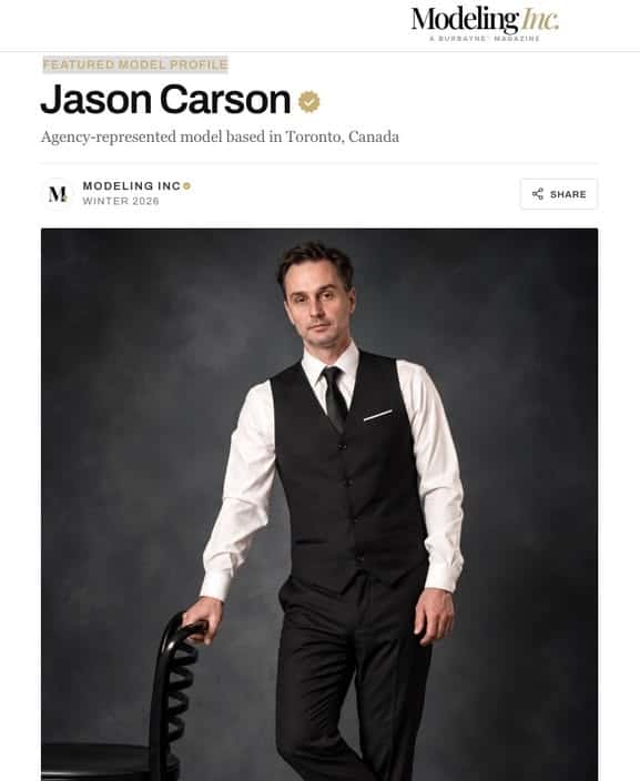 Jason Carson Featured Profle on Modleing Inc. Website